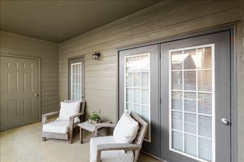 Lavish private patios with comfortable chairs